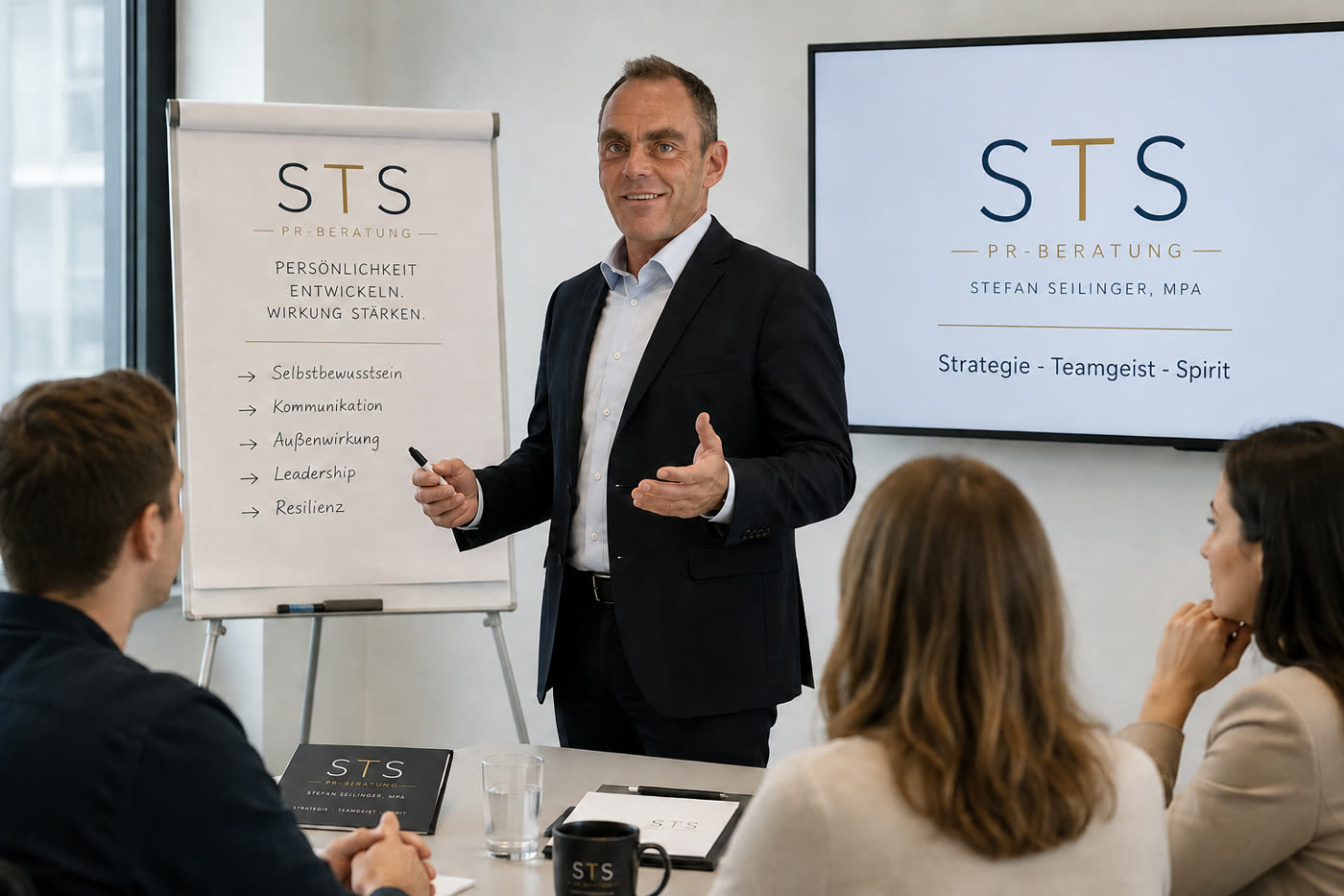 Stefan Seilinger bei einem Persönlichkeitstraining mit Gruppe